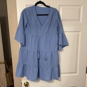 Light Blue Tiered Dress